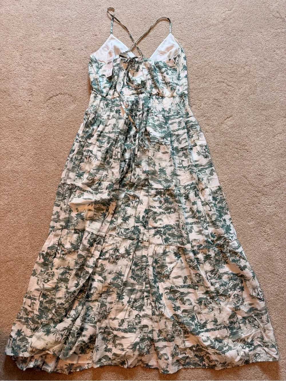 Green and White Maxi Sundress